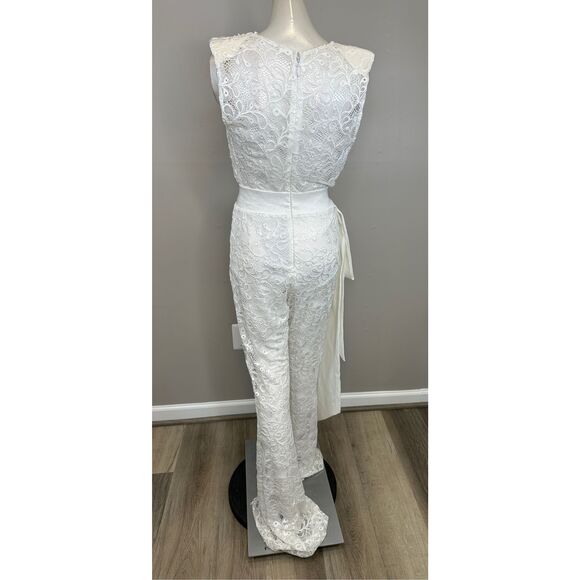 Michael Costello Collection Lilly Sleeveless Lace Jumpsuit Size US2 $980 - Picture 8 of 11
